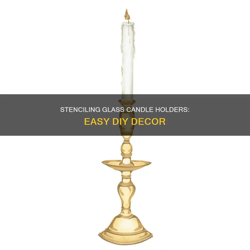 how to decorate glass candle holders with stencils