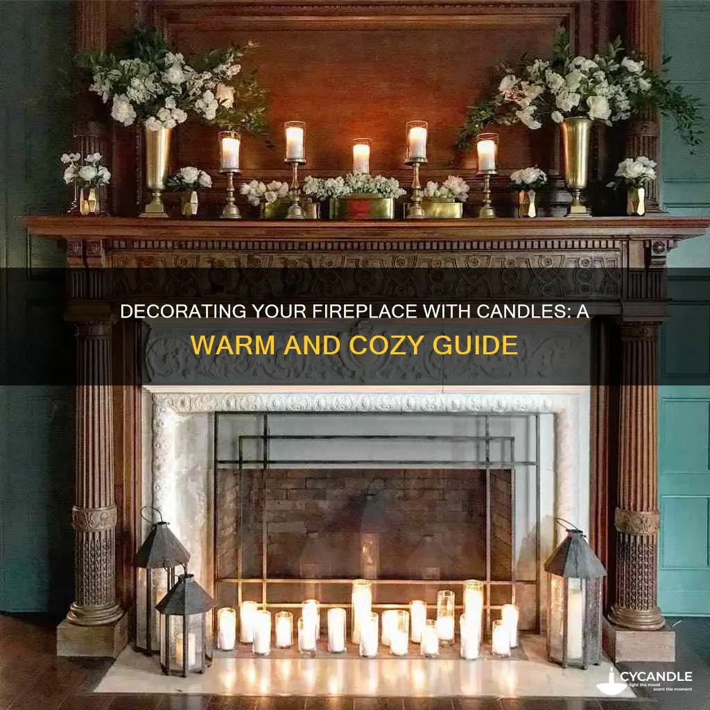 how to decorate inside of fireplace with candles