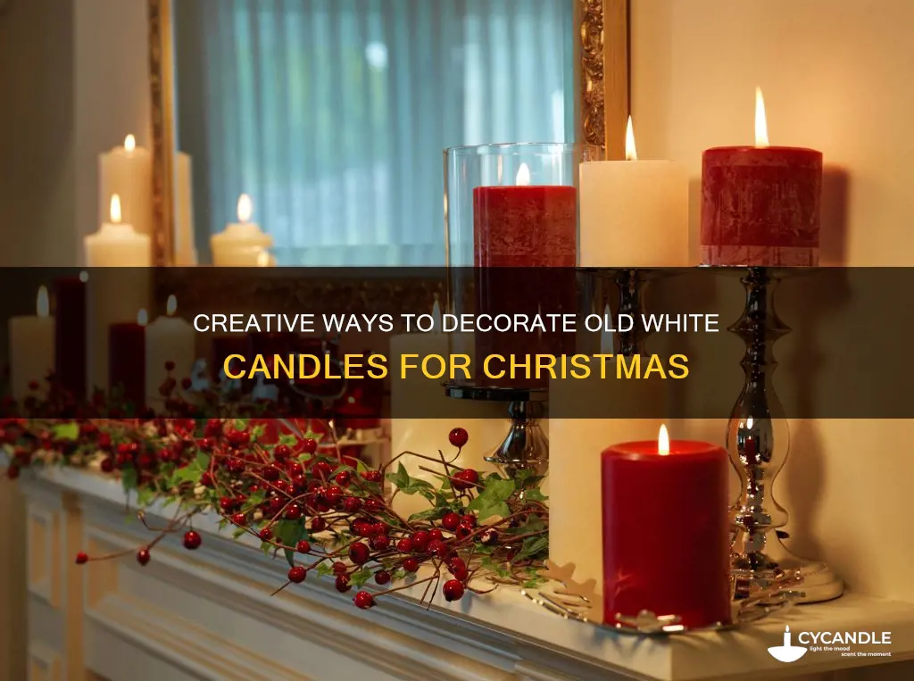 how to decorate old white candles for christmas