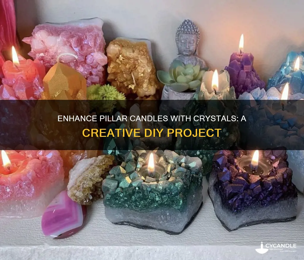 how to decorate pillar candles with crystals