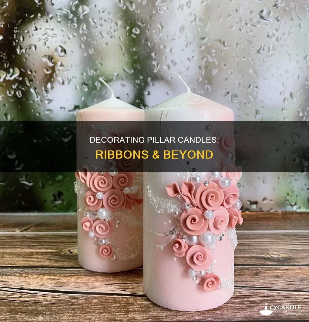 how to decorate pillar candles with ribbon