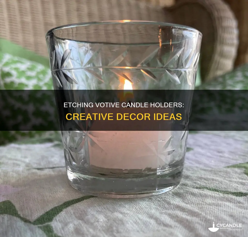 how to decorate votive candle holders etching
