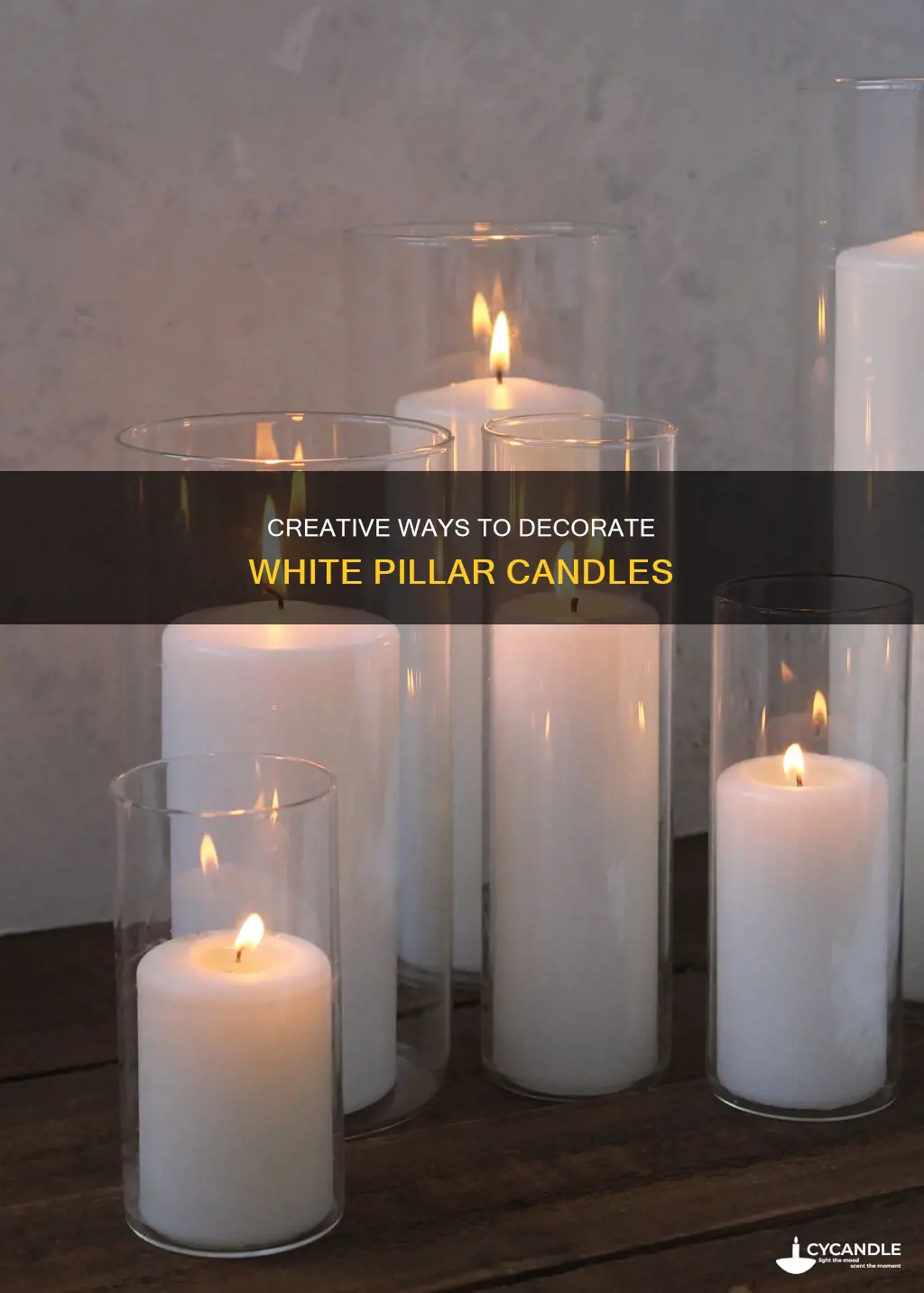 how to decorate white pillar candles