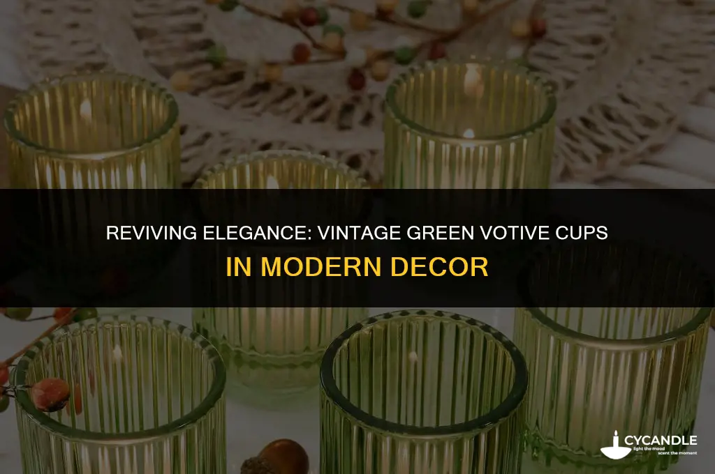 how to decorate with vintage green votive cups