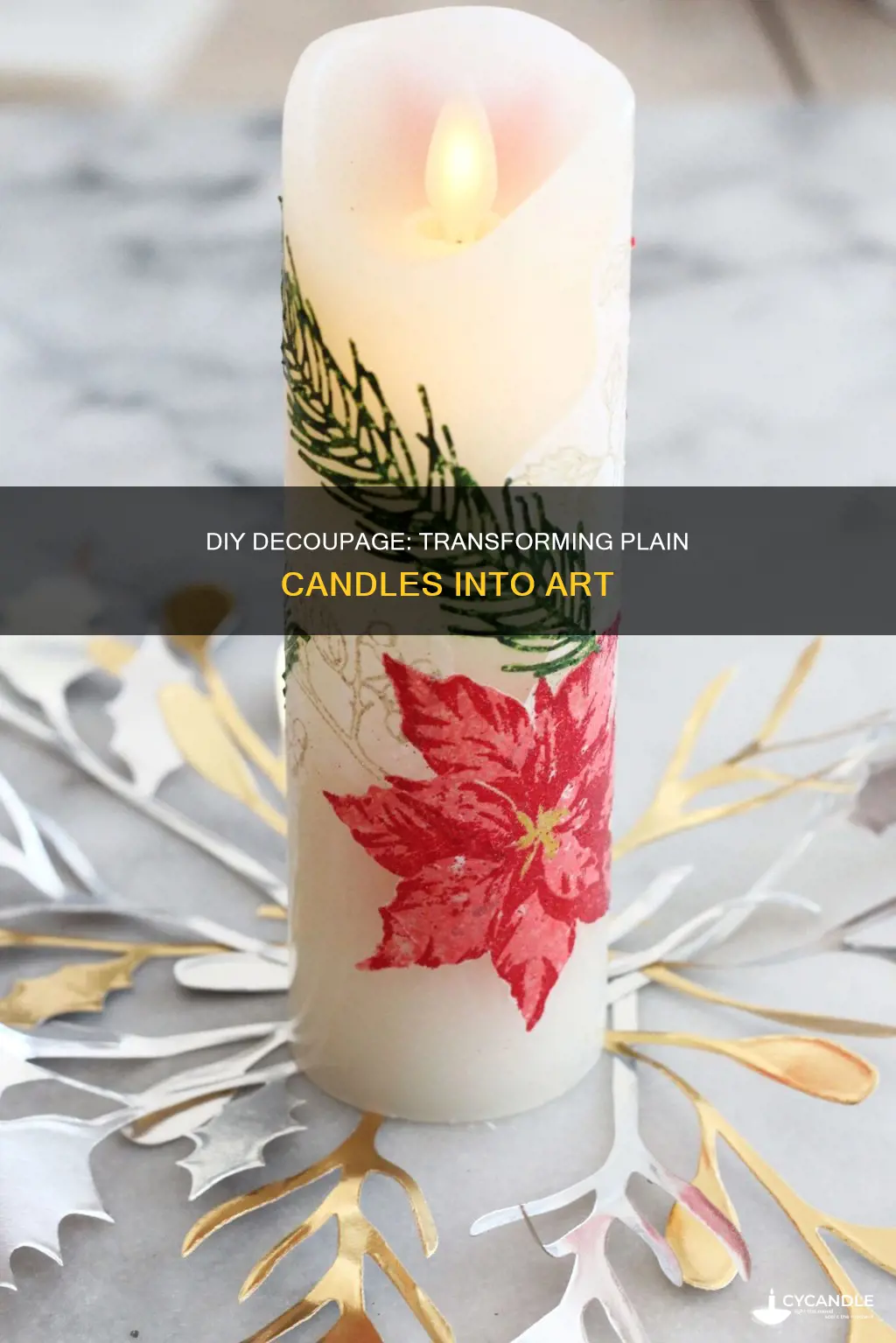 how to decoupage a candle
