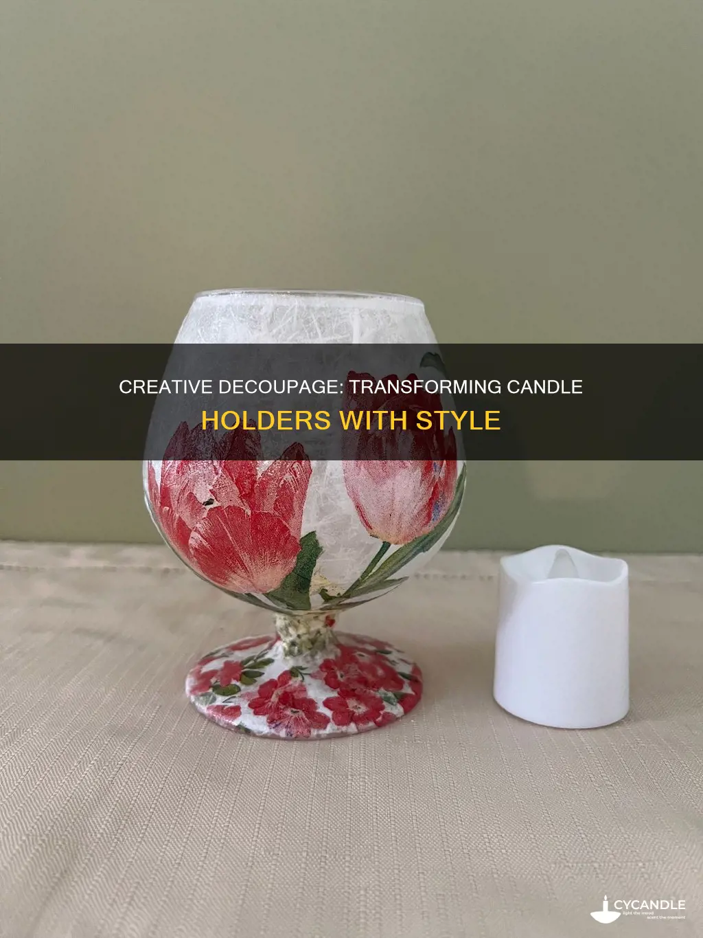 how to decoupage candle holders