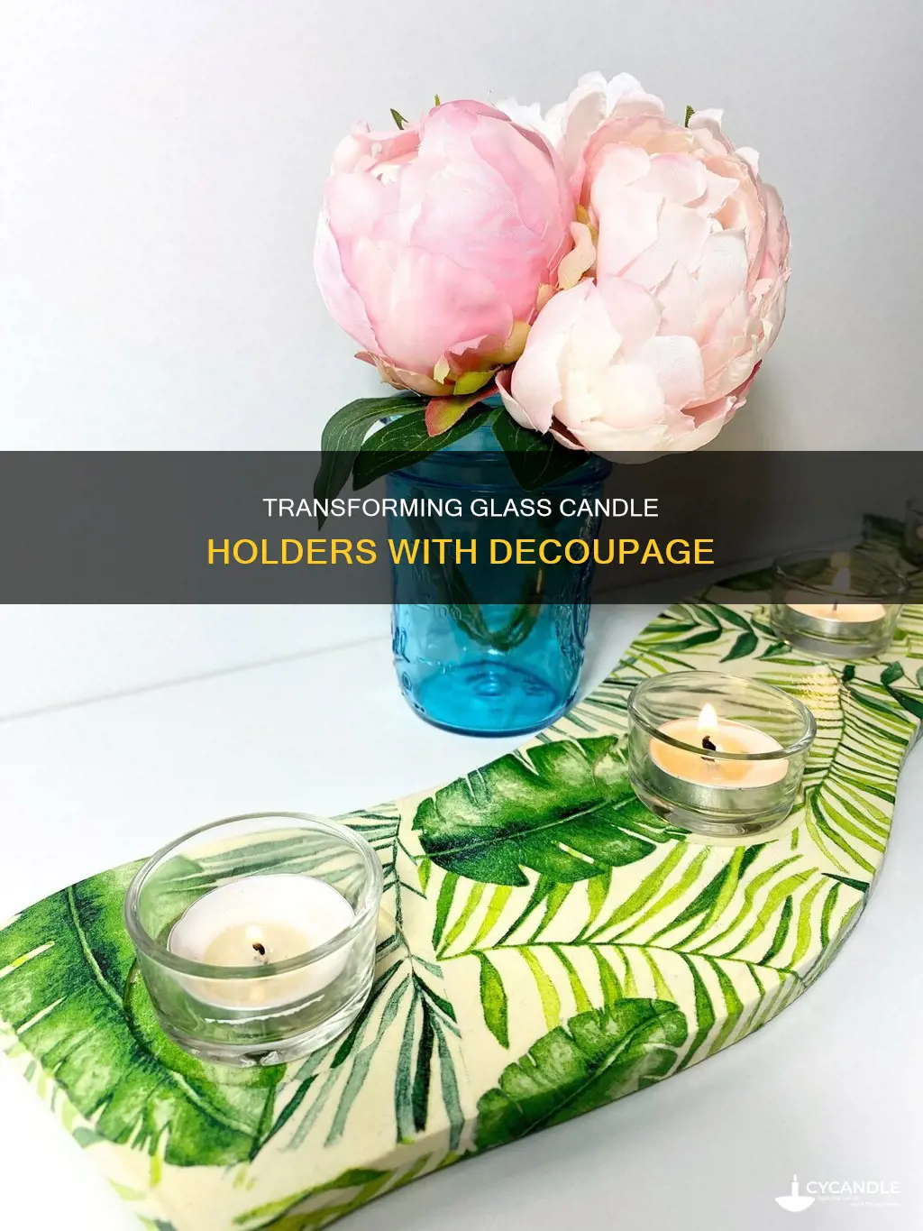 how to decoupage glass candle holder