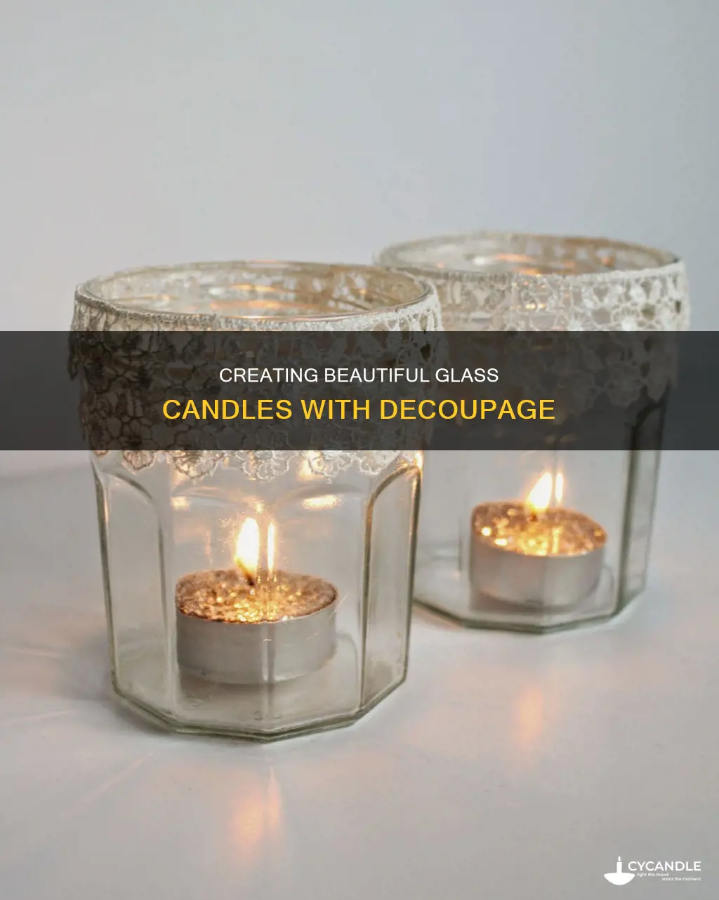 how to decoupage glass candles