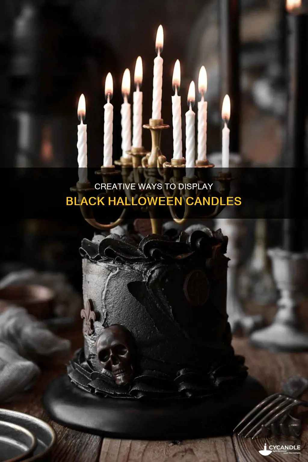 how to display black halloween candles