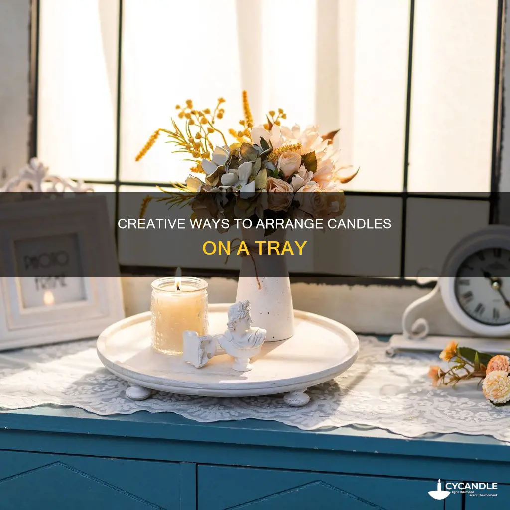 how to display candles on a tray