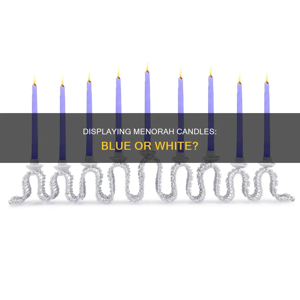 how to display menorah candles blue or white