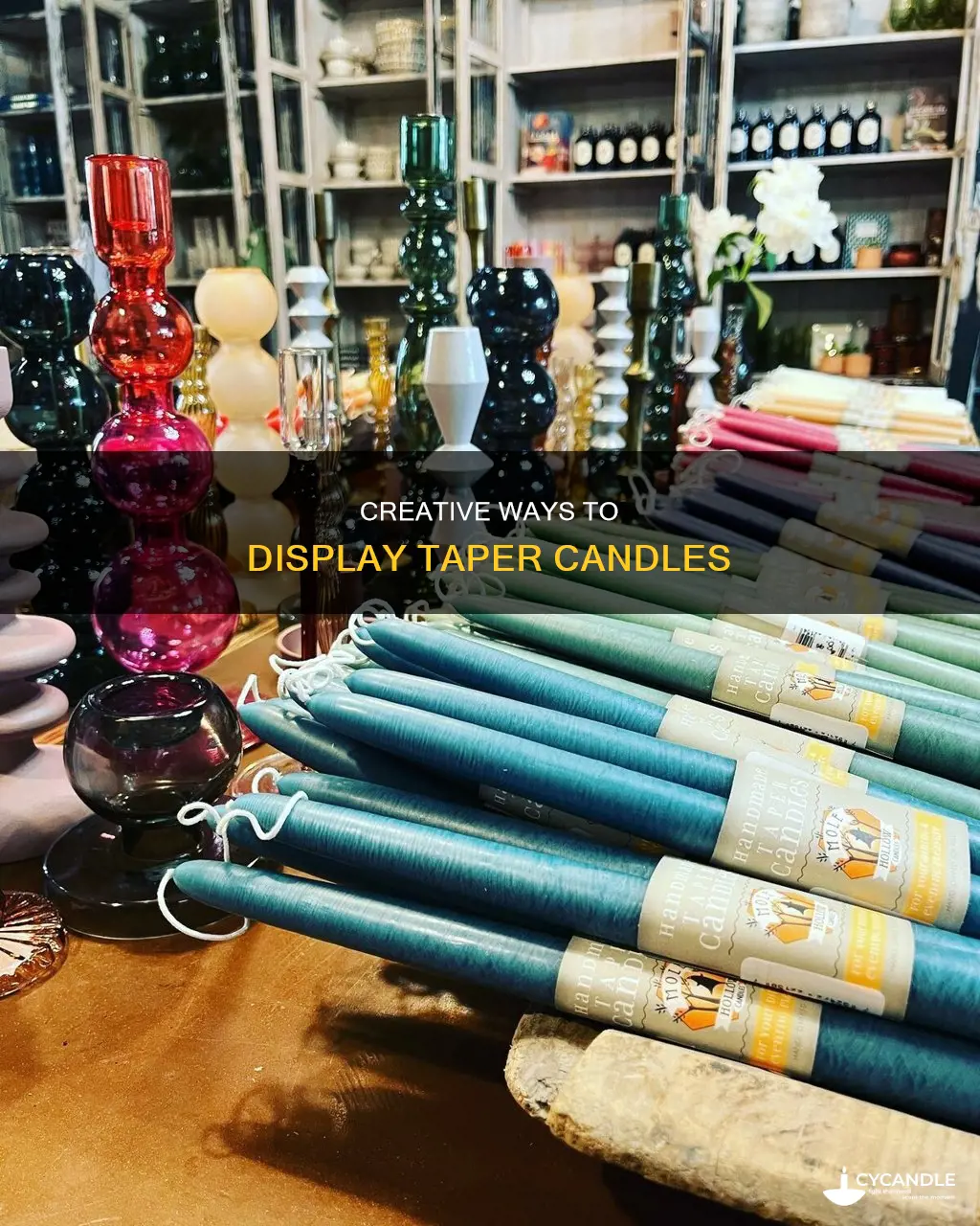 how to display taper candles