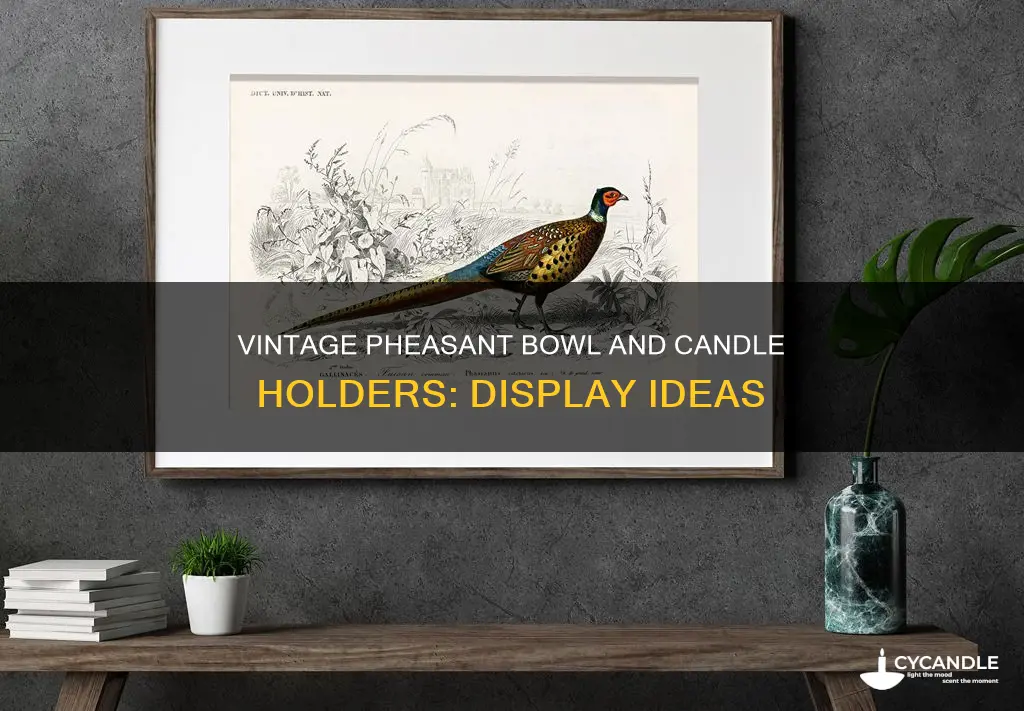 how to display vintage pheasant bowl and candle holders ideas
