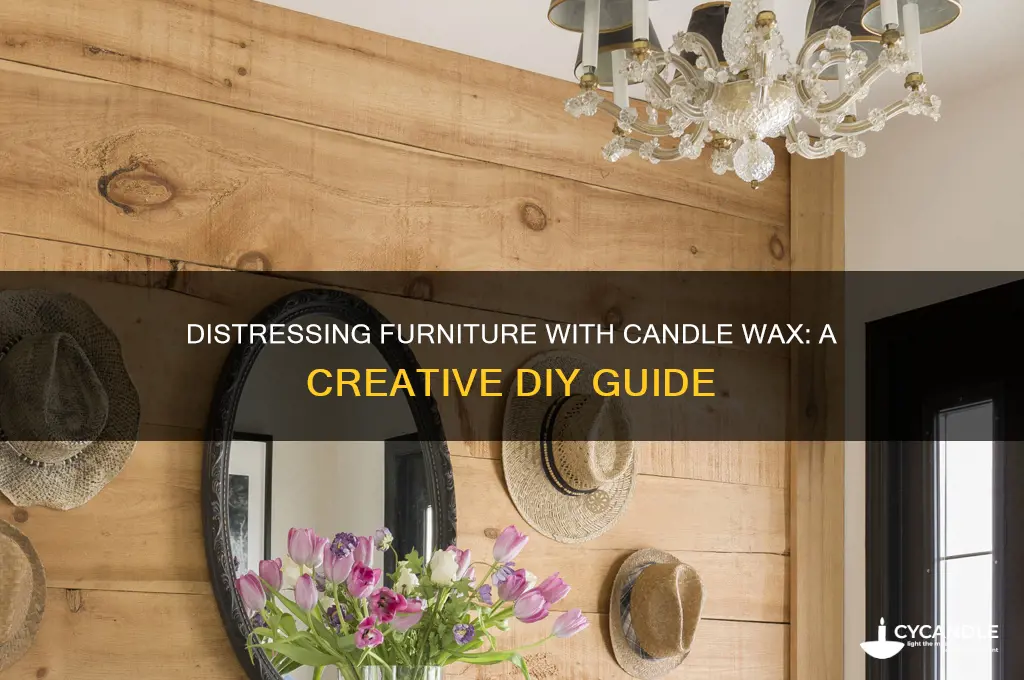how to distress furniture using candle wax