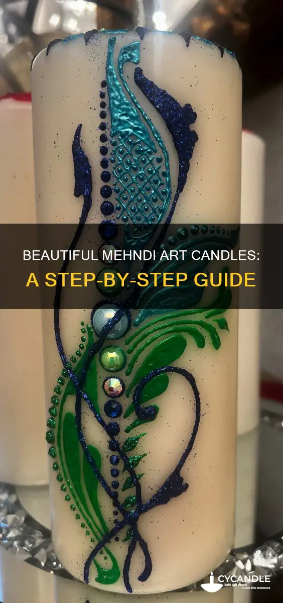 how to do mehndi art on candles