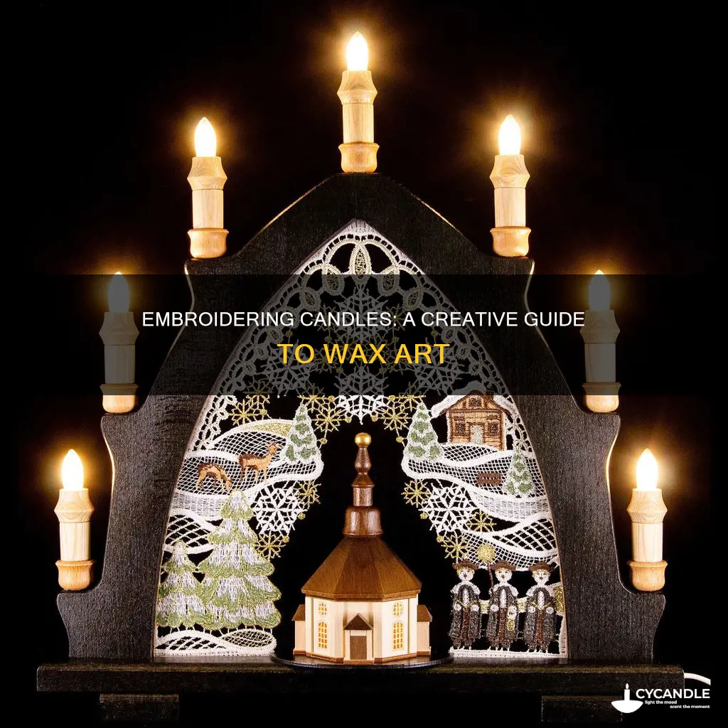how to embroidery candles