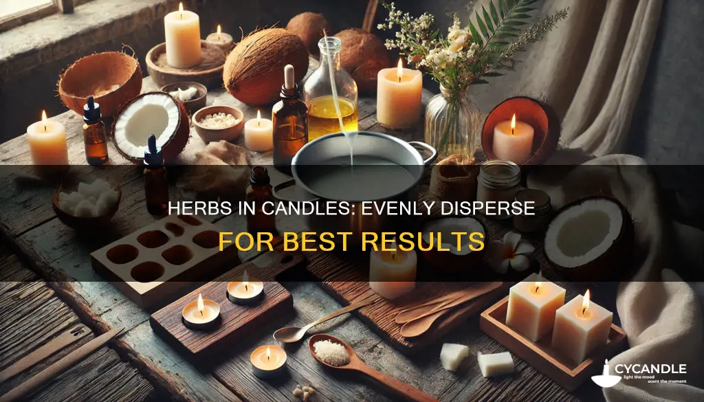 how to evenly disperse dried herbs in candle making