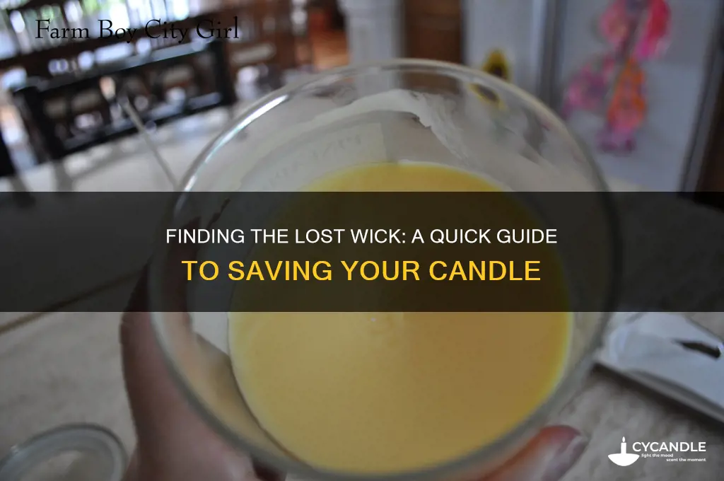 how to find a lost wick in a candle