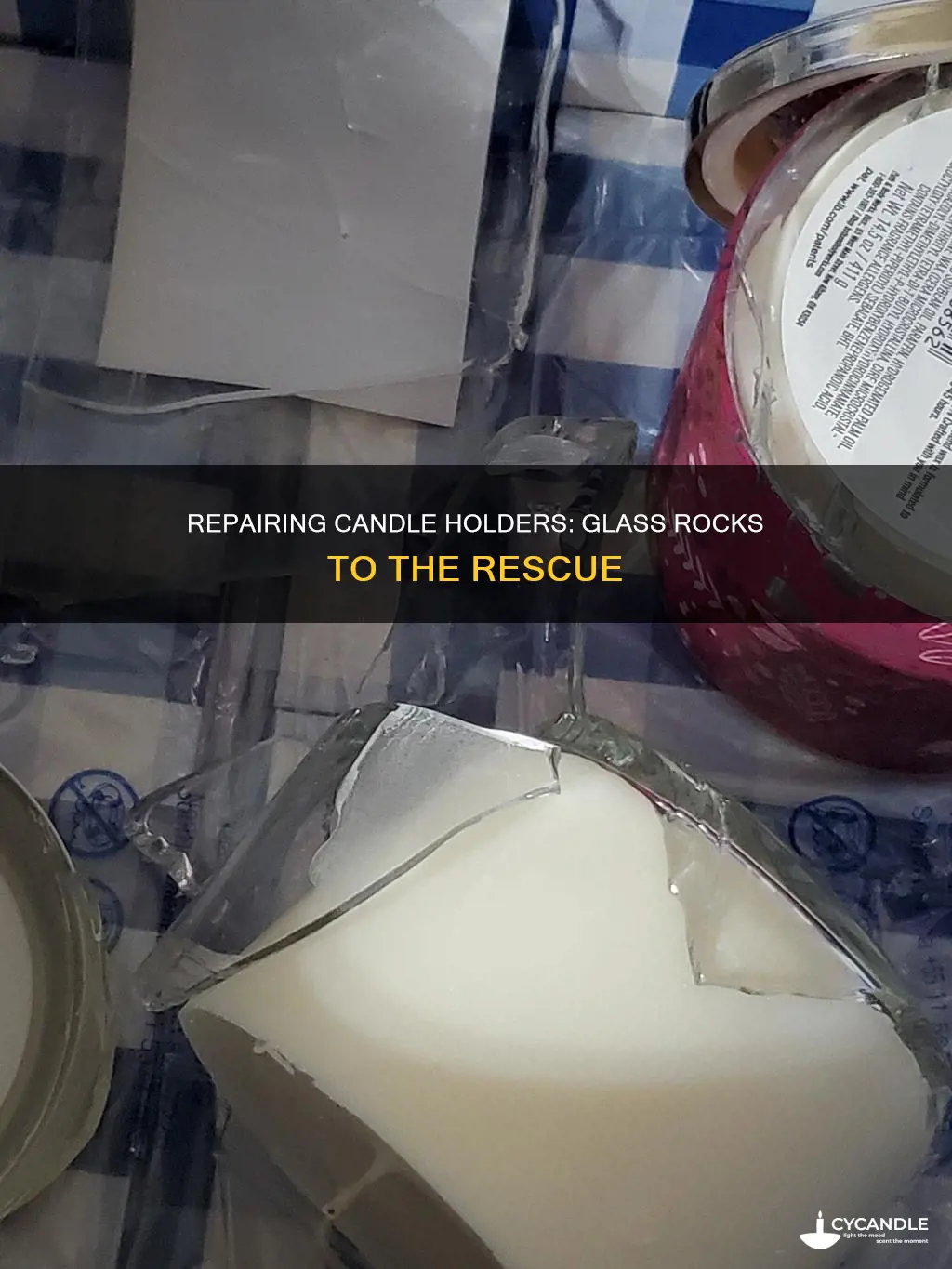 how to fix a candle holder with glass rocks
