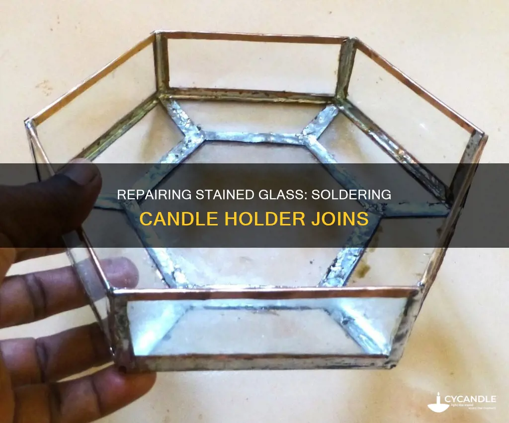 how to fix a stained glass candle holder by soldering