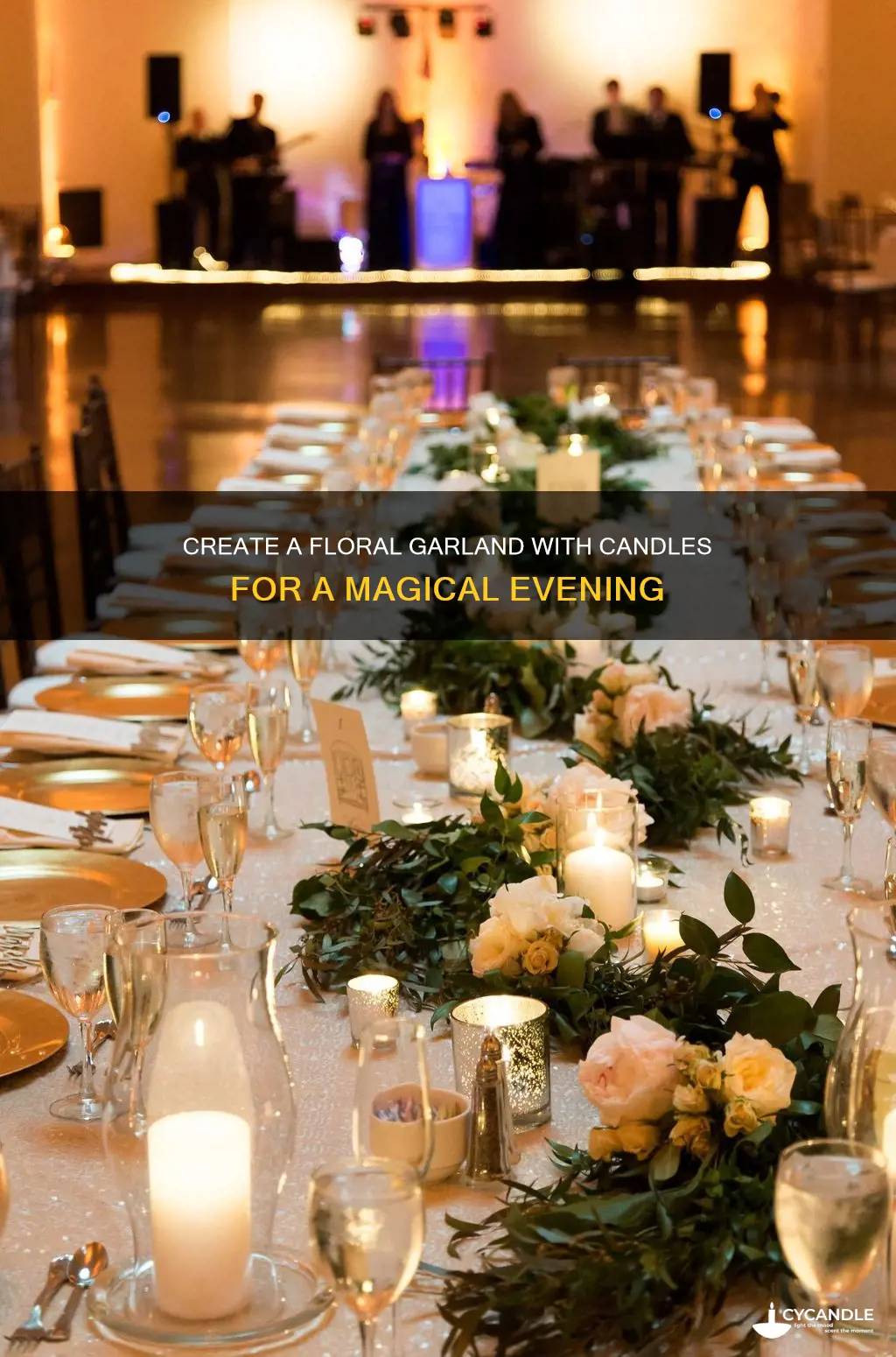 how to floral garland with candles