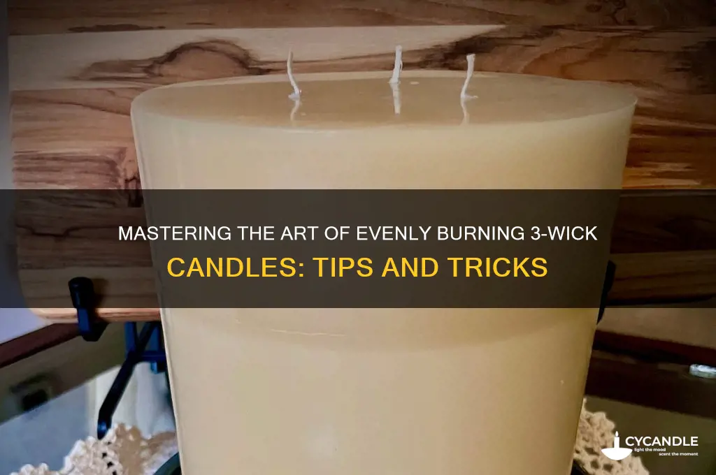 how to get 3 wick candle to burn evenly