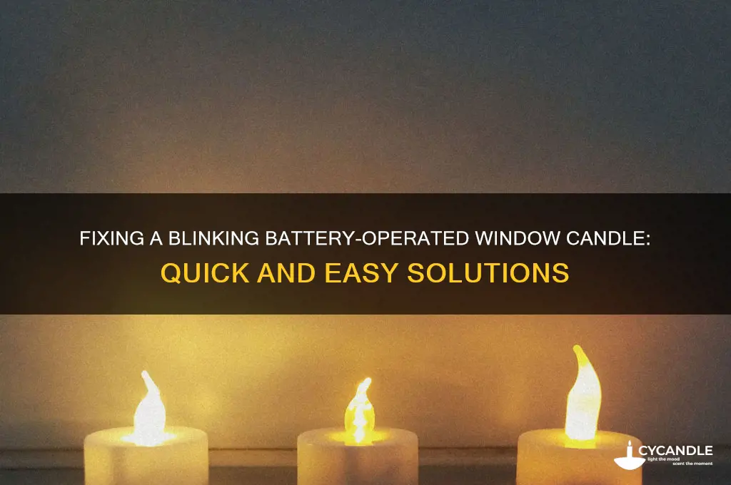how to get a battery blinking window candle to stop