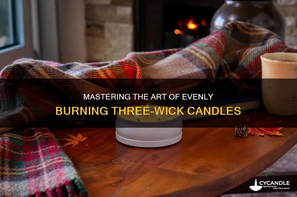 how to get a three wick candle to burn evenly