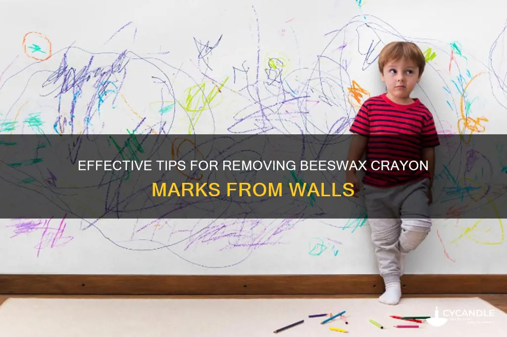 how to get beeswax crayon off walls