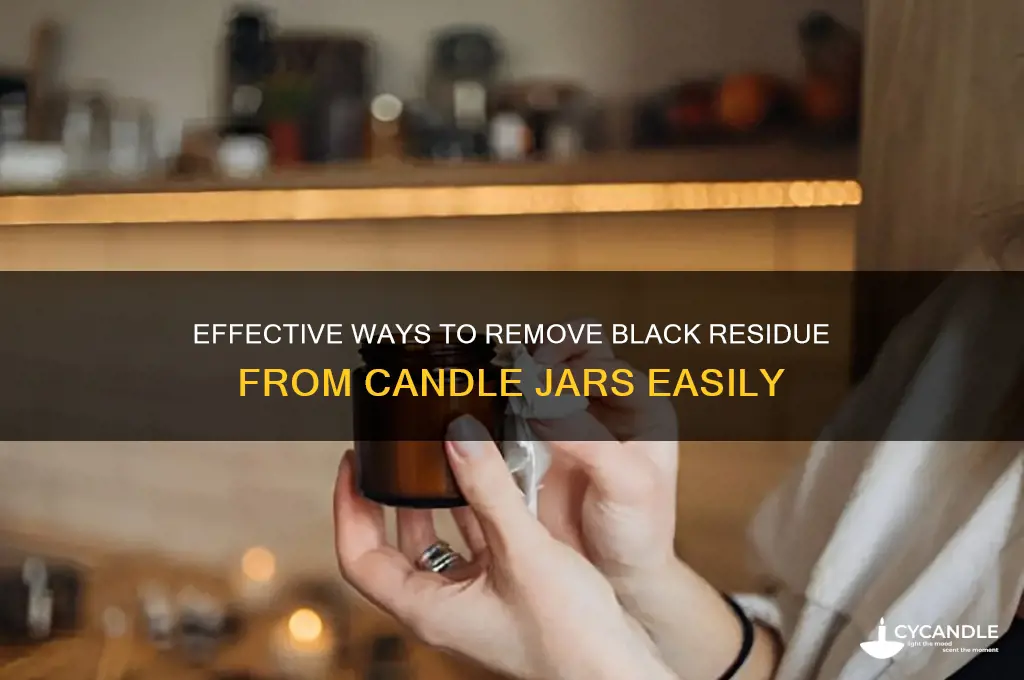 how to get black off candle jar