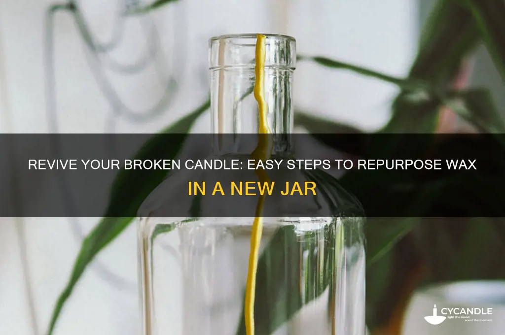 how to get broken candle into other jar