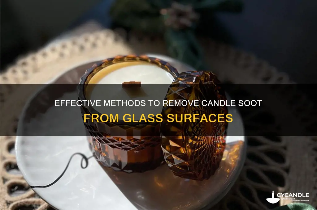 how to get candle soot off glass