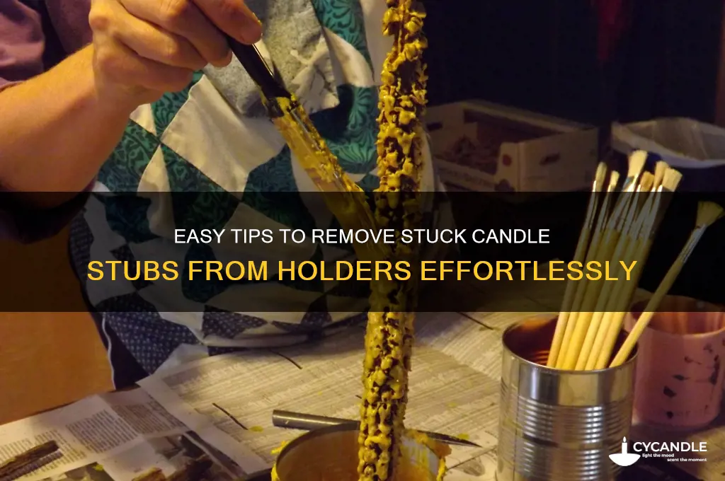 how to get candle stub out of holder