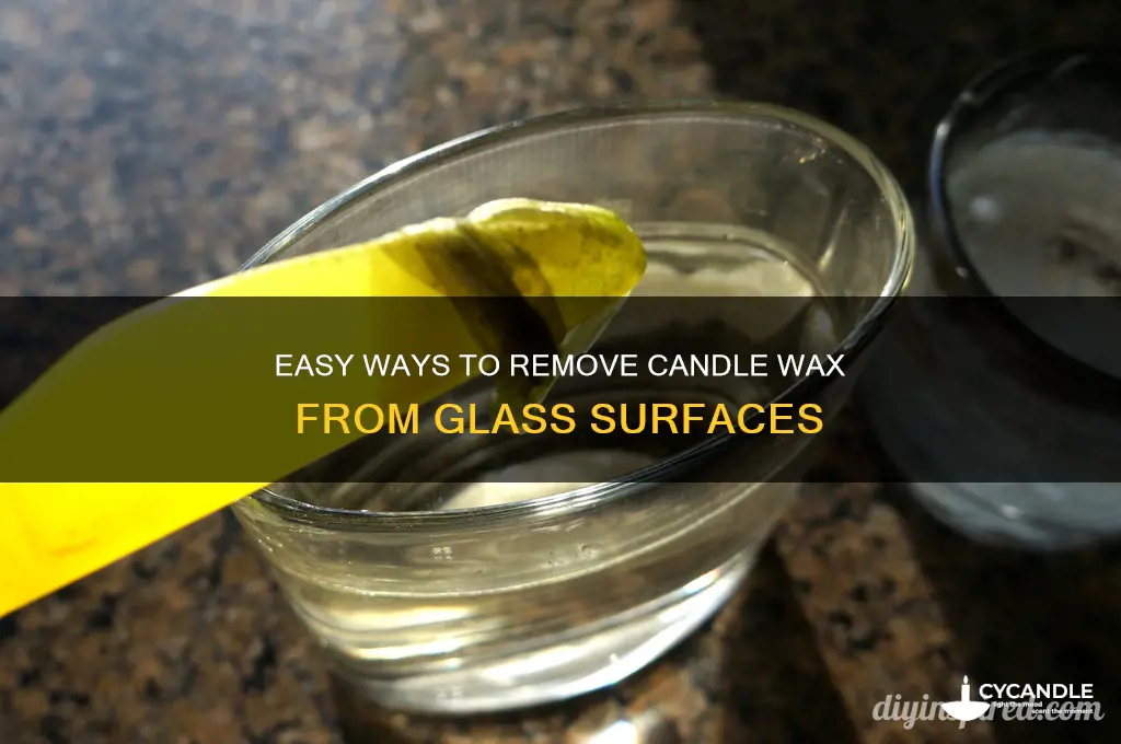 how to get candle wax of glass