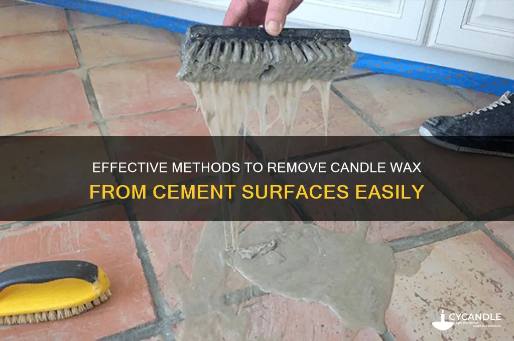 how to get candle wax off of cement