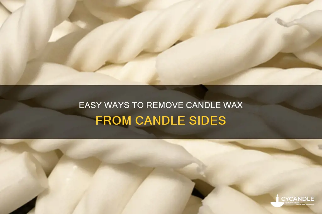 how to get candle wax off side of candle
