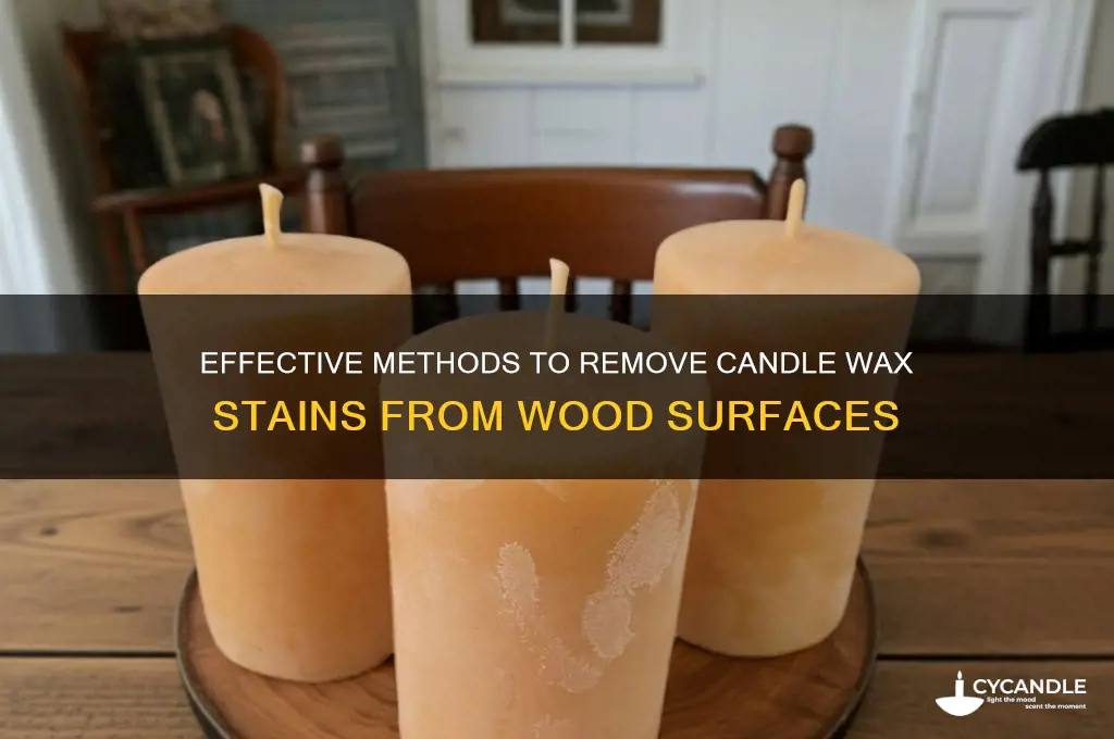 how to get candle wax stain off of wood
