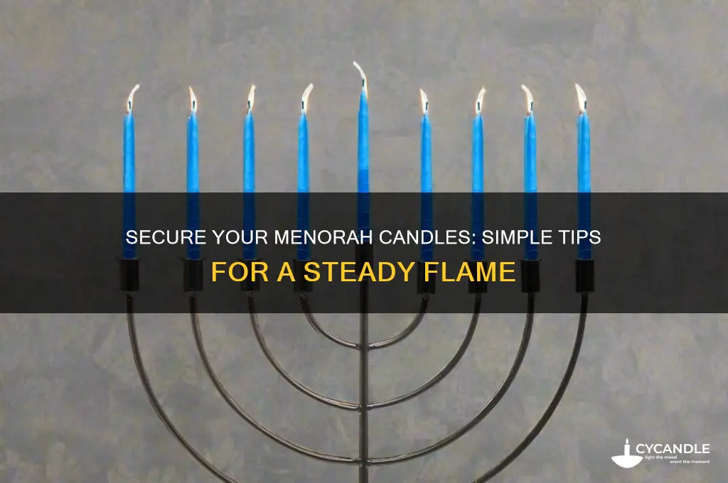 how to get candles to stay in menorah