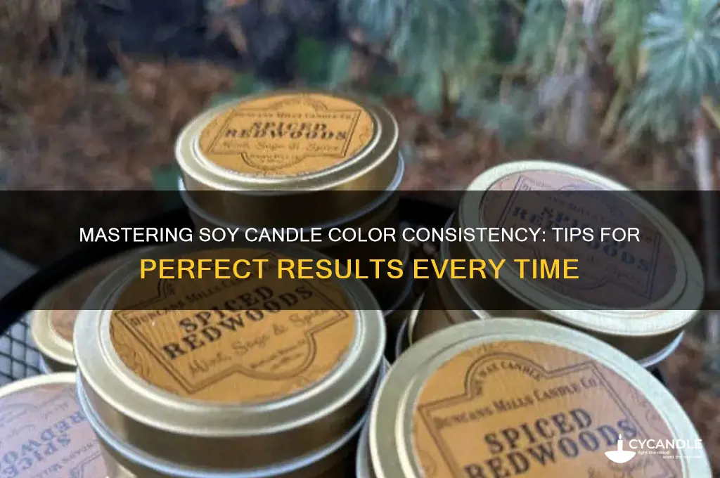 how to get consistent color in a soy candle
