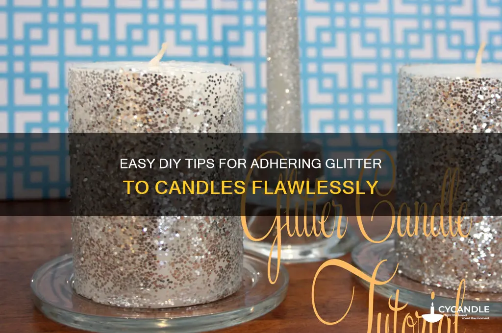 how to get glitter to stick to candles