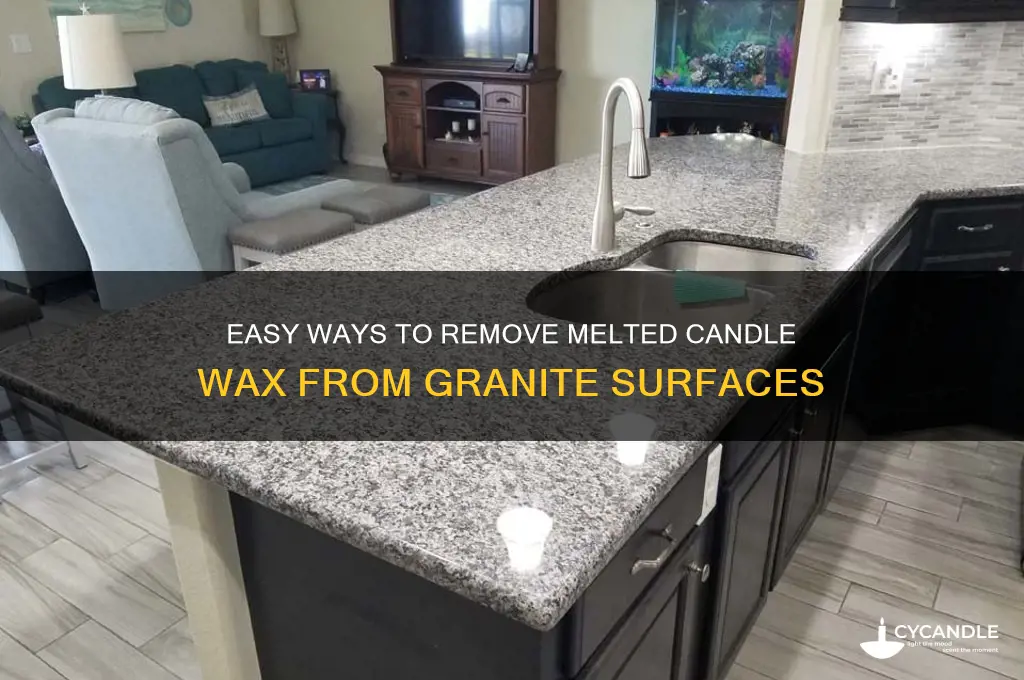 how to get melted candle wax off of granite