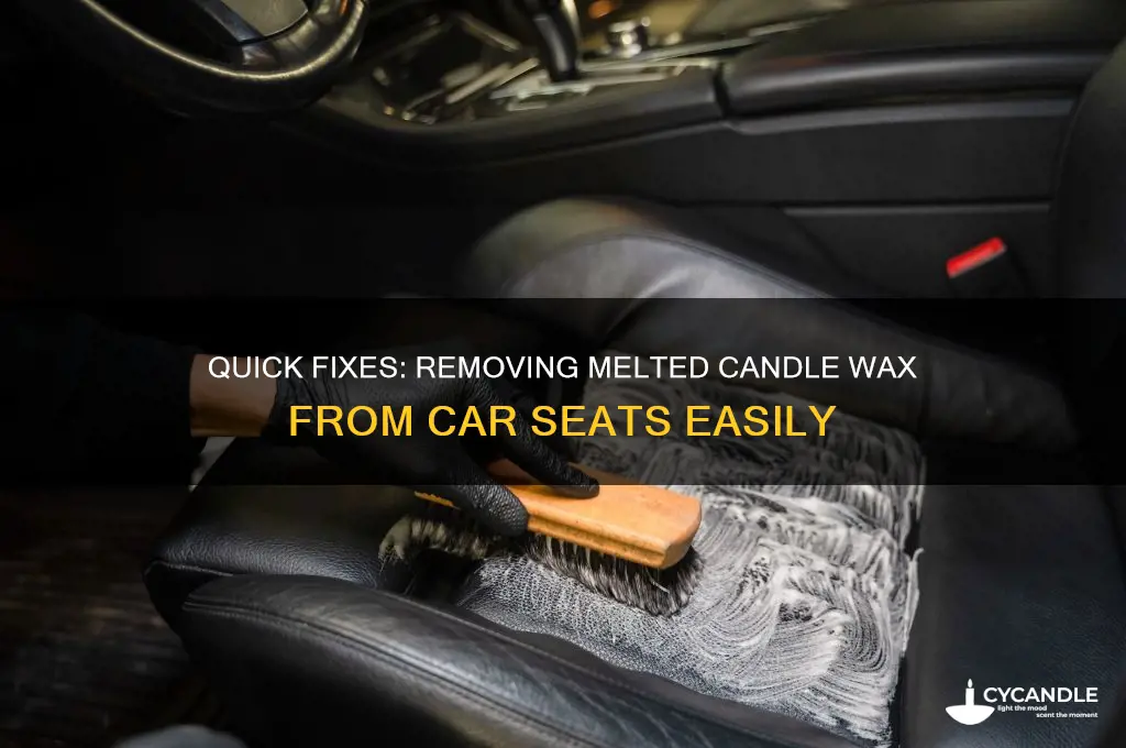 how to get melted candle wax out of car seat