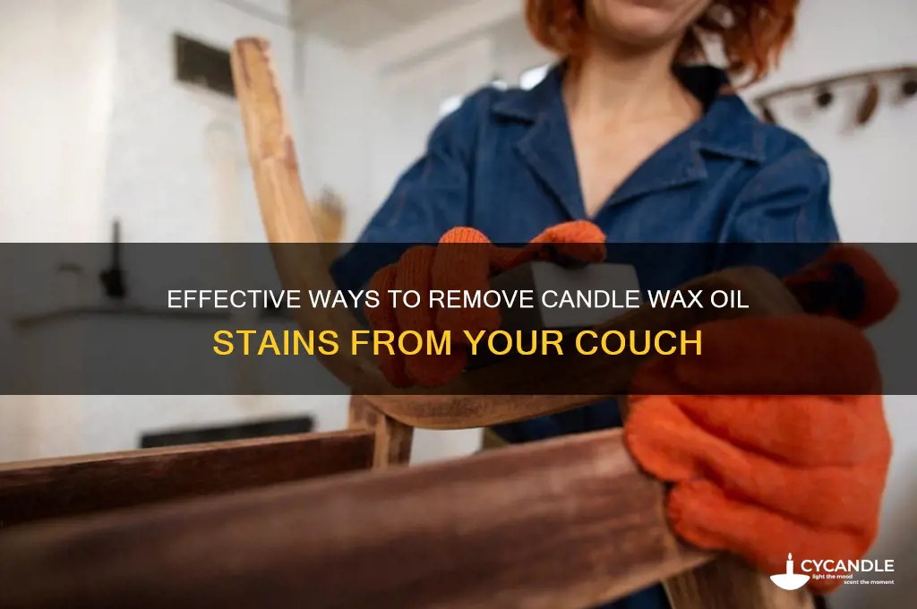 how to get out candle wax oil on couch