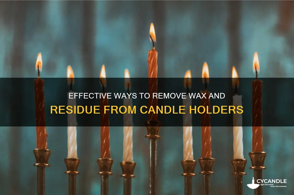 how to get out wax and residue from candle holder