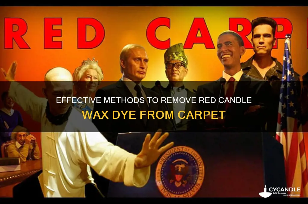 how to get red candle wax dye out of carpet