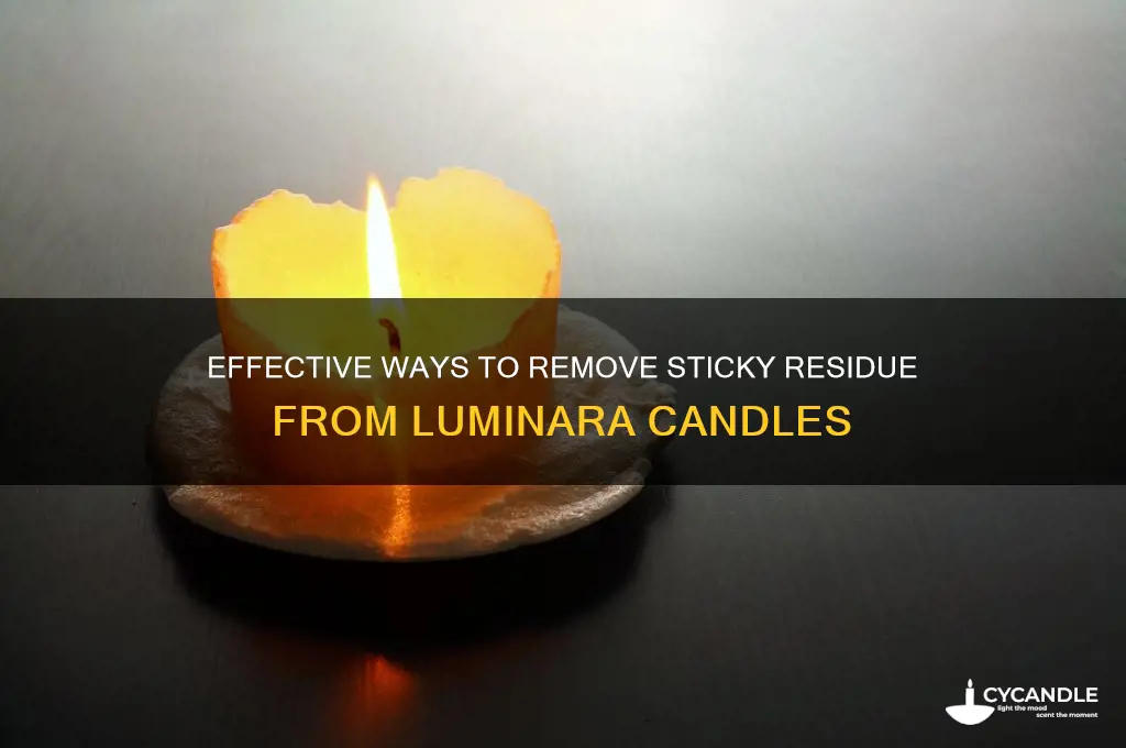 how to get sticky residue off of luminara candles