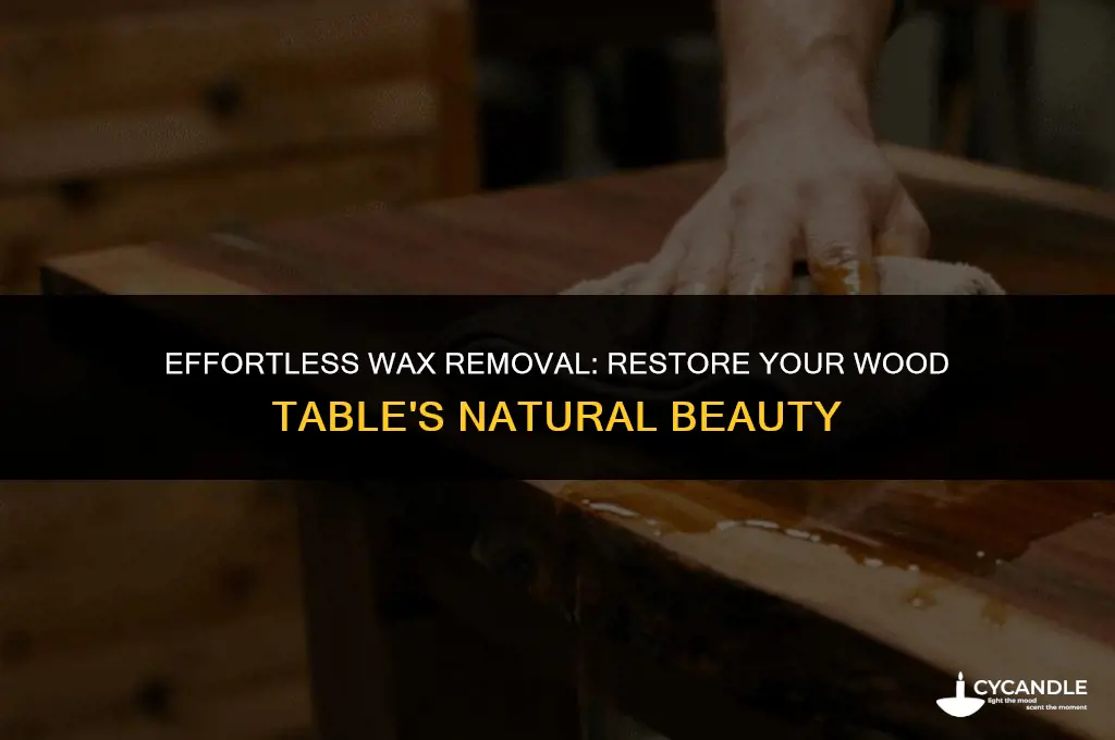 how to get wax off of wood table