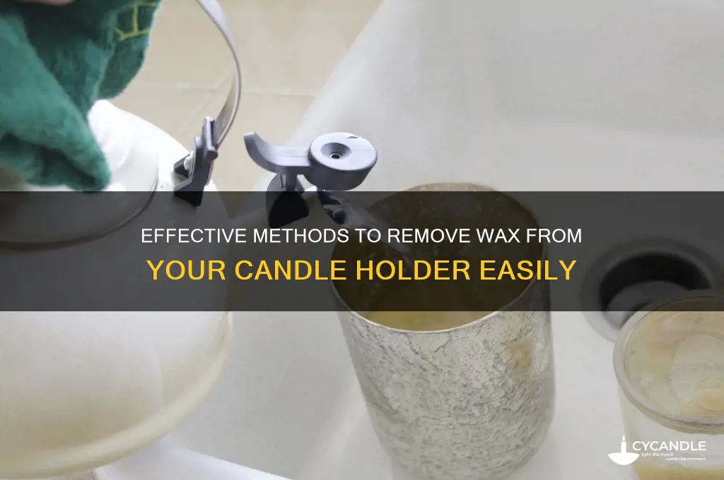 how to get wax out candle holder