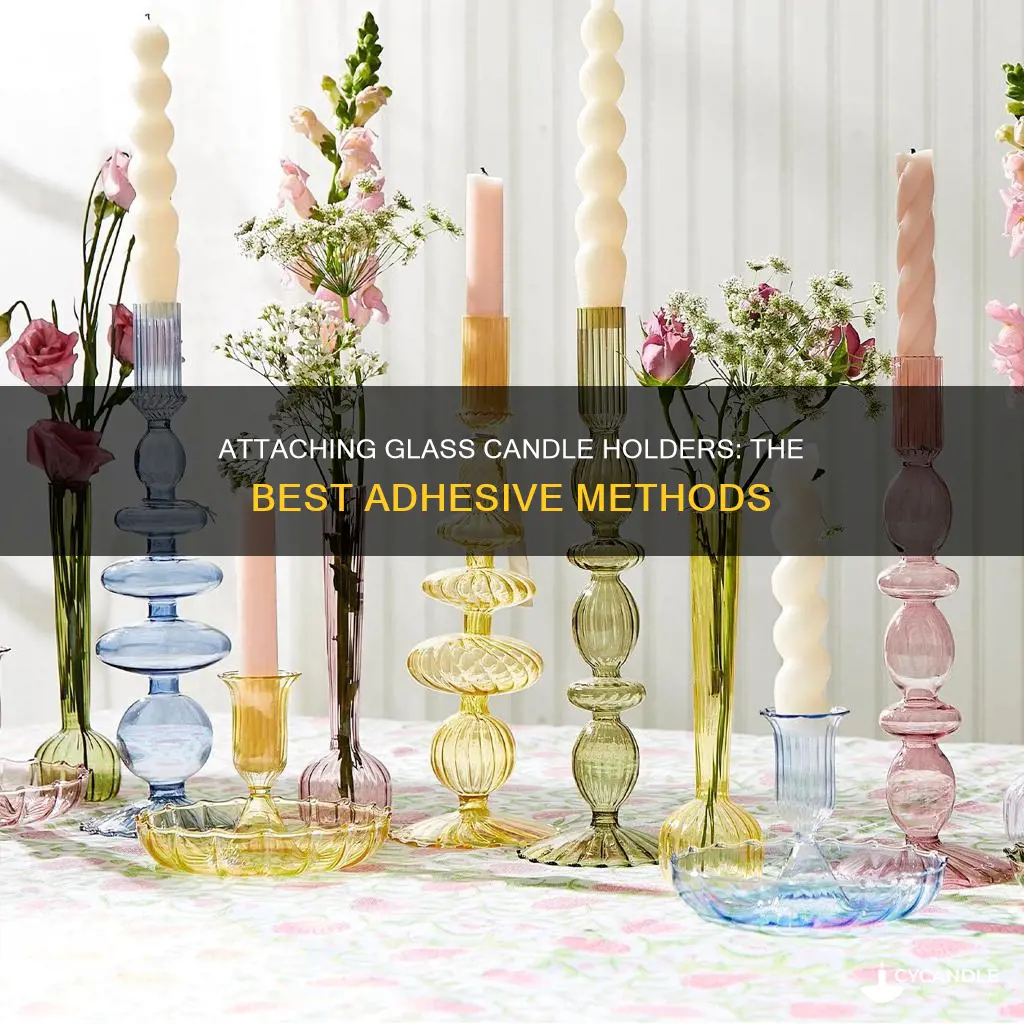 how to glue glass candle holders together