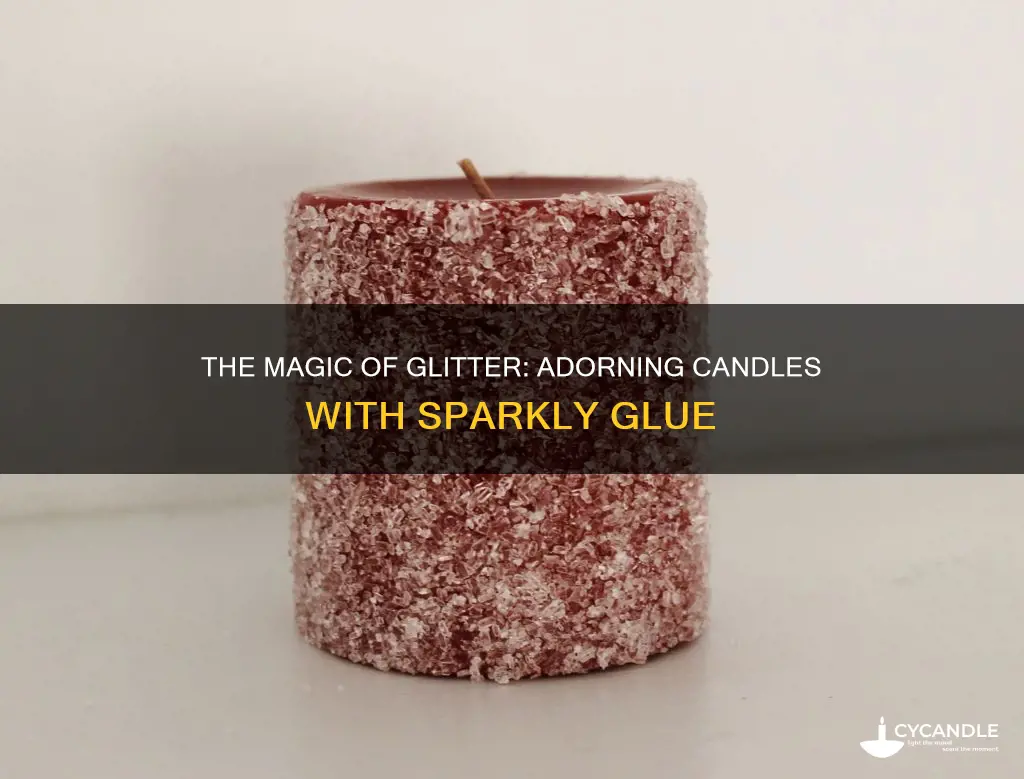 how to glue glitter to candles